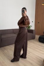 Stew Palazzo Pantolon Kahverengi - Görsel 3