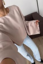 Yarasa Kol Saten Bluz Taş - Görsel 2