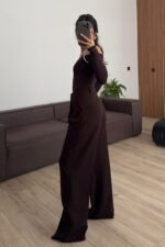 Msn Palazzo Pantolon Kahverengi - Görsel 4