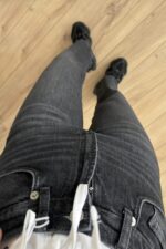 Merlin Straight Fit Siyah Eskitme Jean - Görsel 3