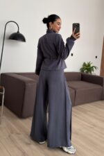 Beli Ayarlanabilir Hırka Pantolon Takım Antrasit - Görsel 4