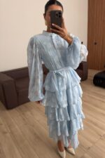 Kat Kat Volanlı Tül Elbise Bebe Mavi - Görsel 2