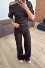 Bs Wide Leg Kahve Jean - Görsel 2