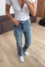 Bs Paçası Kesik Straight Mavi Jean - Görsel 2