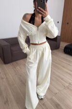 İçi Dantel Bralet Eşofman Takım Krem - Görsel 2