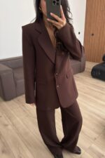 For Vatkalı Ceket Pantolon Takım Kahverengi - Görsel 3