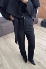 Pelerinli Parçalı Blazer Takım Siyah - Görsel 4