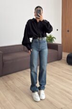 Liam Straight Dark Blue Yıkamalı Jean