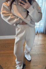 Ravel Fermuarlı Detay Eşofman Takım Kemik - Görsel 3