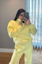 Ravel Fermuarlı Detay Eşofman Takım Sarı - Görsel 2