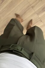 Kemerli Bermuda Şort Haki - Görsel 3