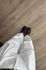 Paçası Lastikli Pantolon Gömlek Takım Beyaz - Görsel 4