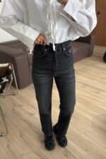 Merlin Straight Fit Siyah Eskitme Jean - Görsel 2