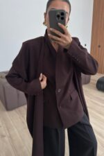 Bonita Şallı Ceket Kahverengi - Görsel 2