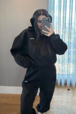 Ravel Fermuarlı Detay Eşofman Takım Siyah - Görsel 2