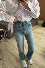 Merlin Straight Fit Mavi Eskitme Jean - Görsel 2