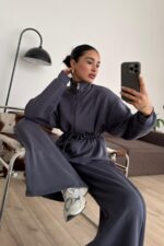 Beli Ayarlanabilir Hırka Pantolon Takım Antrasit