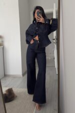 Drew Wide Leg Lacivert Jean