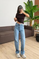 Jf Wide Leg Mavi Yıkamalı Jean