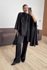 Eros Saten Tasarım Takım Siyah