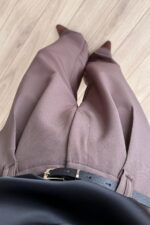 Pileli İçten Pervazlı Pantolon Kahveı - Görsel 2