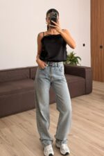Rico Wide Leg Mavi Yıkamalı Jean