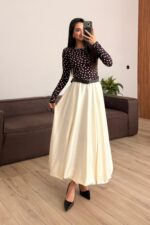 Saten Balon Etek Krem