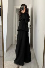 Nita Belden oturtmalı Ceket Pantolon Takım Siyah - Görsel 4