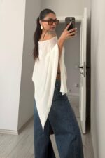 Asimetrik Transparan Panço Beyaz - Görsel 3