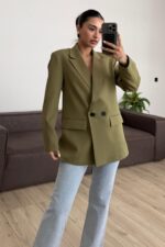 Md Keten Blazer Ceket Çağla