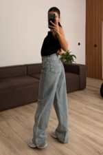 Rico Wide Leg Mavi Yıkamalı Jean - Görsel 4