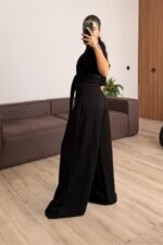 Beli Kuşak Bağlamalı Modal Takım Siyah - Görsel 4