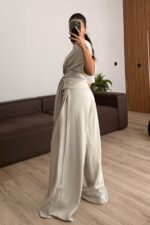 Beli Kuşak Bağlamalı Modal Takım Taş - Görsel 4