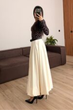 Saten Balon Etek Krem - Görsel 3