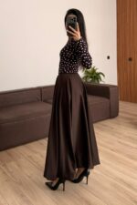 Saten Balon Etek Kahverengi - Görsel 3