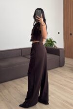 Gk Palazzo Pantolon Kahverengi - Görsel 4