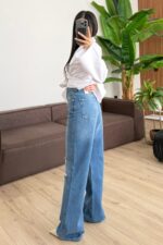 Poco Dizleri Yırtık Mavi Jean - Görsel 4