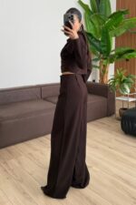 Omzu Drapeli Tasarım Takım Kahverengi - Görsel 4