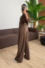 Hank Yarasa Kol Tişört Pantolon Takım Kahverengi - Görsel 4