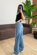 Jf Wide Leg Mavi Yıkamalı Jean - Görsel 4