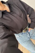 Gizli Düğmeli Vatkalı Gömlek Siyah - Görsel 3