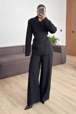 Loyd Beli Bağlamalı Pantolon Takım Siyah