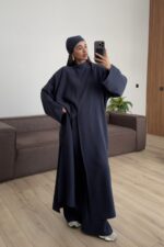 Tasarım Tunik Şallı Takım Lacivert