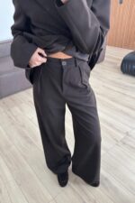 Loyd Beli Bağlamalı Pantolon Takım Kahverengi - Görsel 3