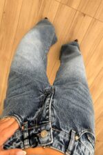 Shely Geniş Paça Mavi Jean - Görsel 3