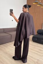 Eros Saten Tasarım Takım Acı Kahve - Görsel 5