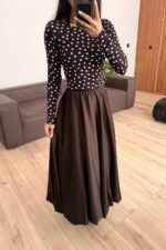 Saten Balon Etek Kahverengi - Görsel 2