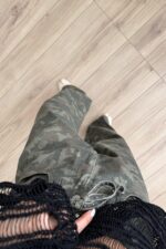 Asker Desenli Beli Bağlamalı Jean - Görsel 3