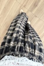 Jolene Ekose Şalvar Pantolon Antrasit - Görsel 4