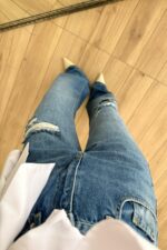 Poco Dizleri Yırtık Mavi Jean - Görsel 3